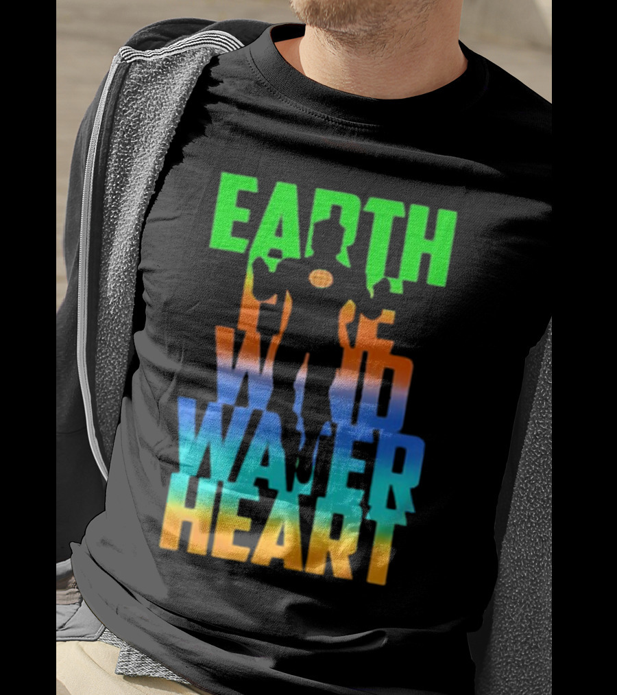 Earth Fire Wind Water Heart Captain Planet T-Shirt
