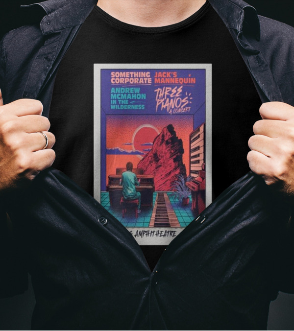 Something Corporate Jack’s Mannequin Andrew McMahon Three Pianos Concert Red Rocks Amphitheatre July 23 2025 T-Shirt