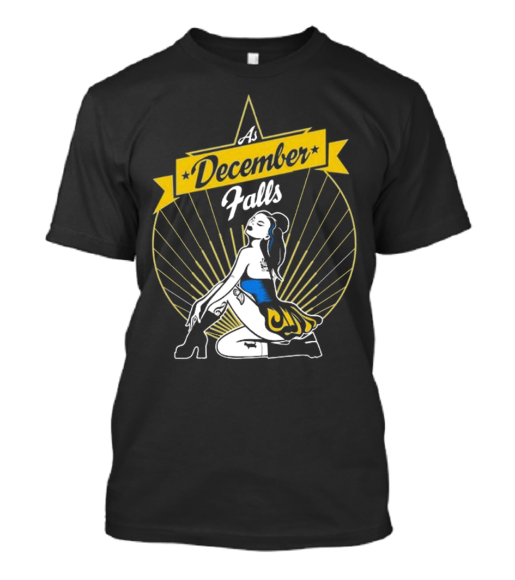 As December Falls Retro Pin-Up Girl T-Shirt