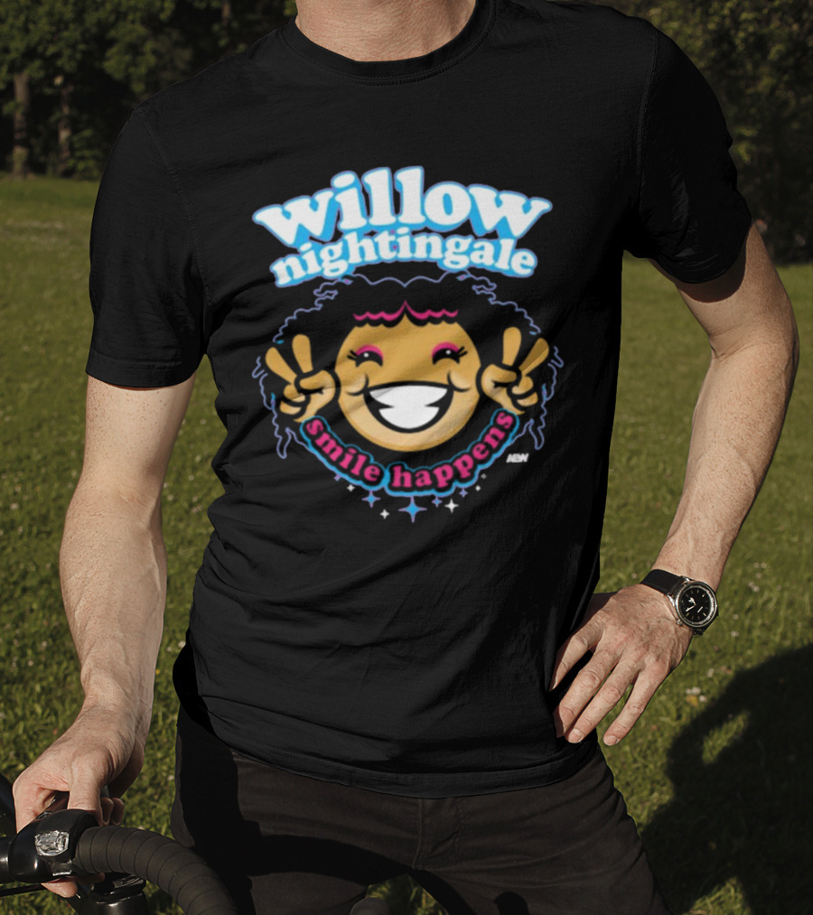 Willow Nightingale Smile Happens AEW Peaceful Emoji T-Shirt