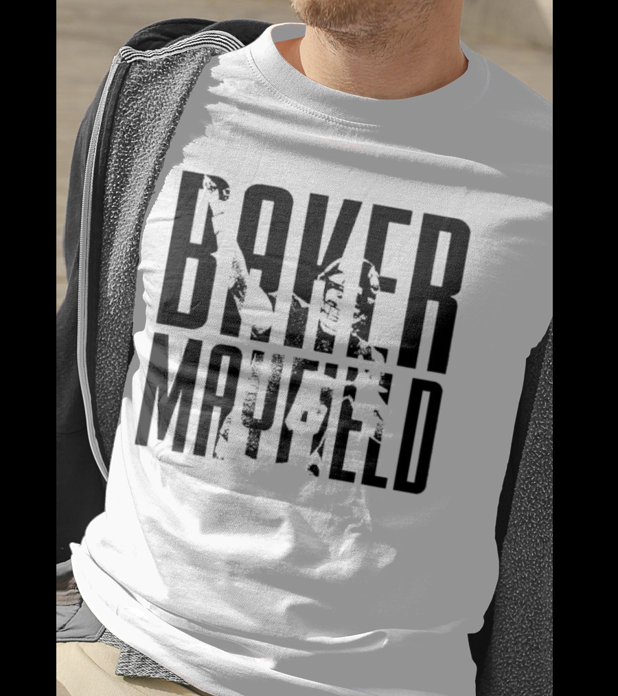 Baker Mayfield Tampa Bay Buccaneers Black And White Overlay T-Shirt
