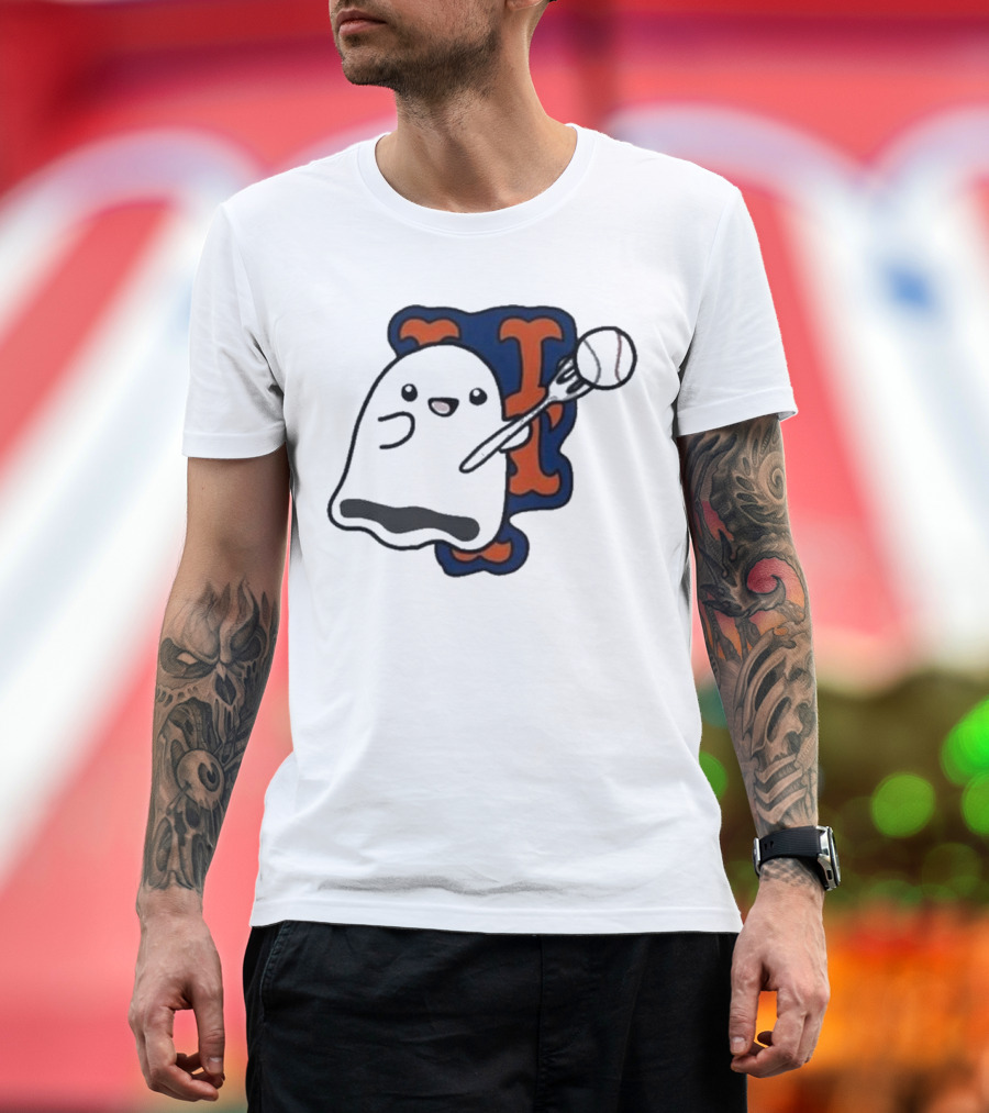 New York Mets Baby Ghost Halloween MLB 2024 Let's Go T-Shirt