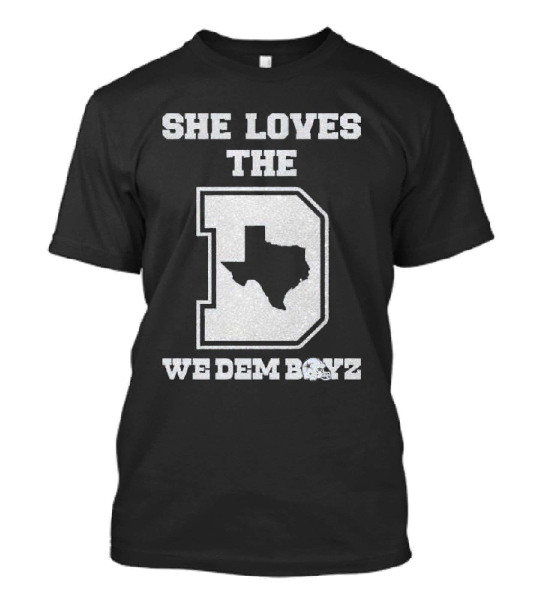 She Loves The D We Dem Boyz Dallas Cowboys Texas Map T-Shirt