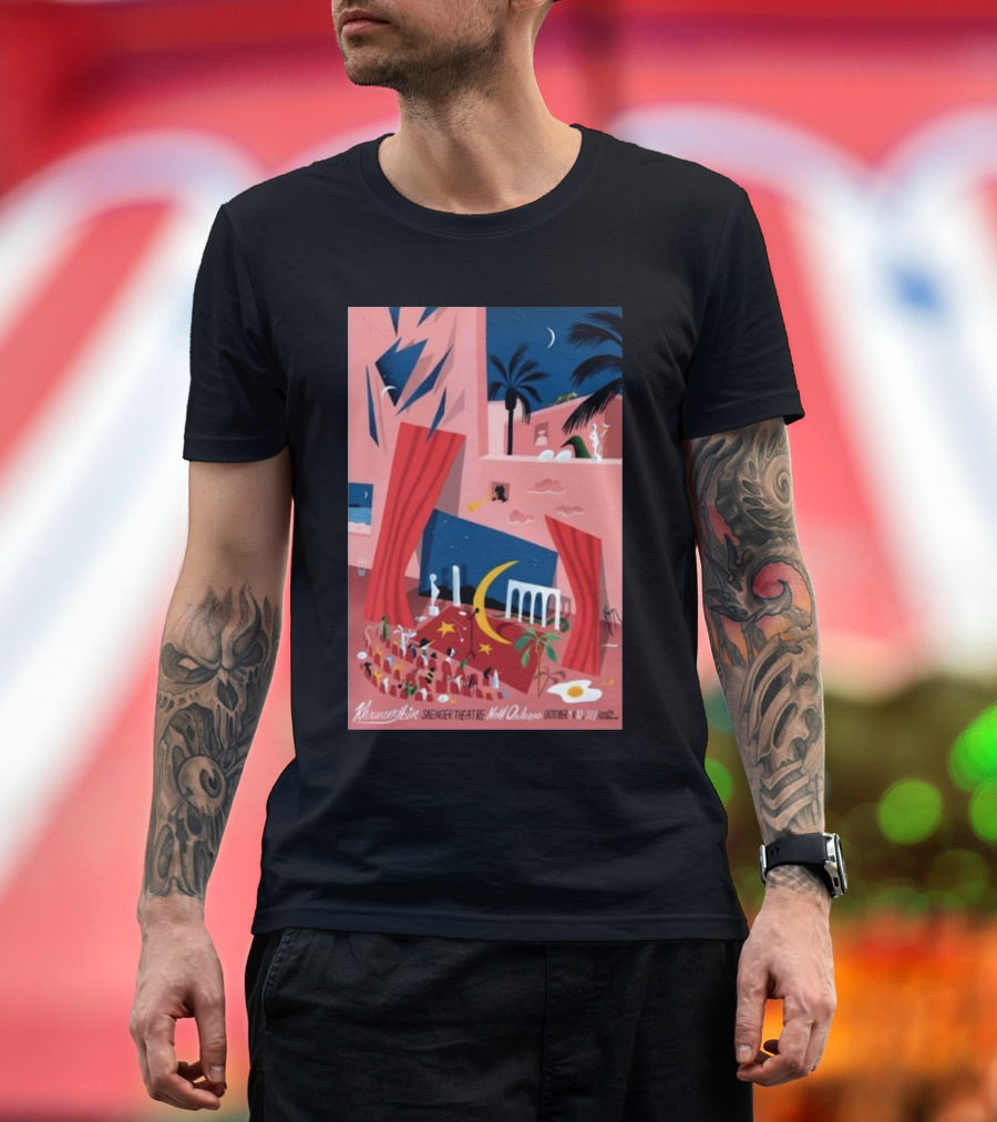 Khruangbin Saenger Theatre New Orleans October 9 2024 Tour Moon Palms Scene T-Shirt