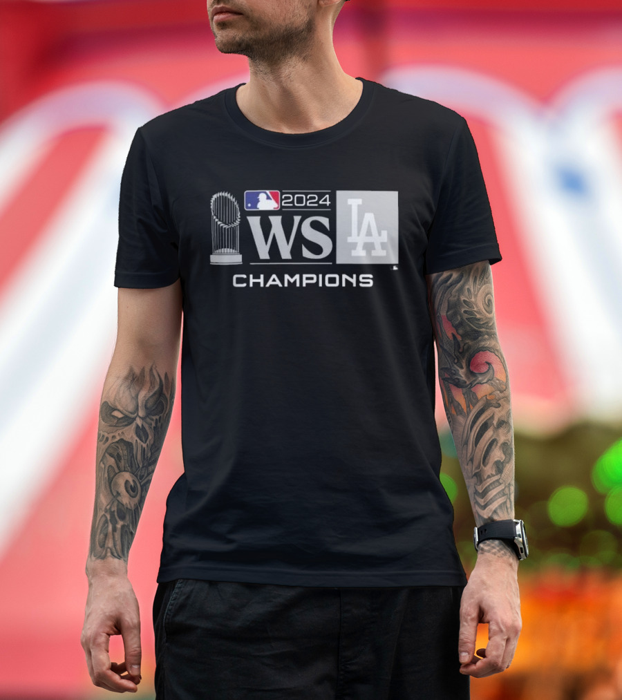 Los Angeles Dodgers 2024 WS Champions Trophy LA MLB T-Shirt