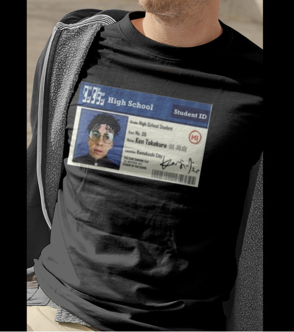 Ken Takakura High School Student ID Card Kamakashi City T-Shirt