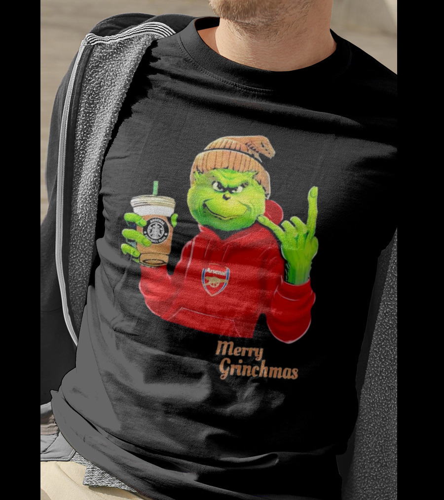 Grinch Arsenal FC Red Hoodie Merry Grinchmas Coffee Cup T-Shirt