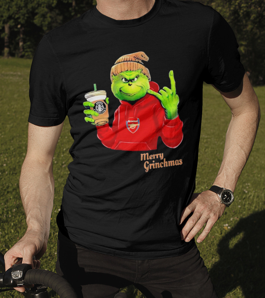 Grinch Arsenal FC Red Hoodie Merry Grinchmas Coffee Cup T-Shirt