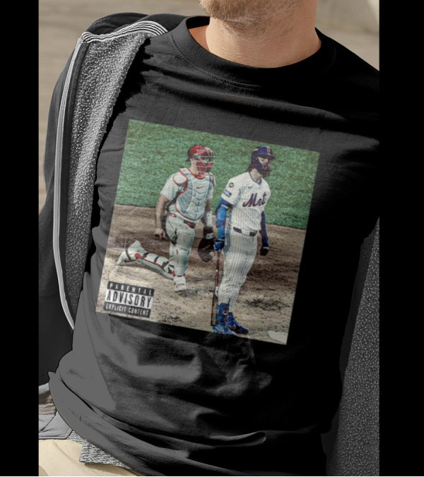 Mets Jesse Winker Parental Advisory Explicit Content Baseball Image T-Shirt