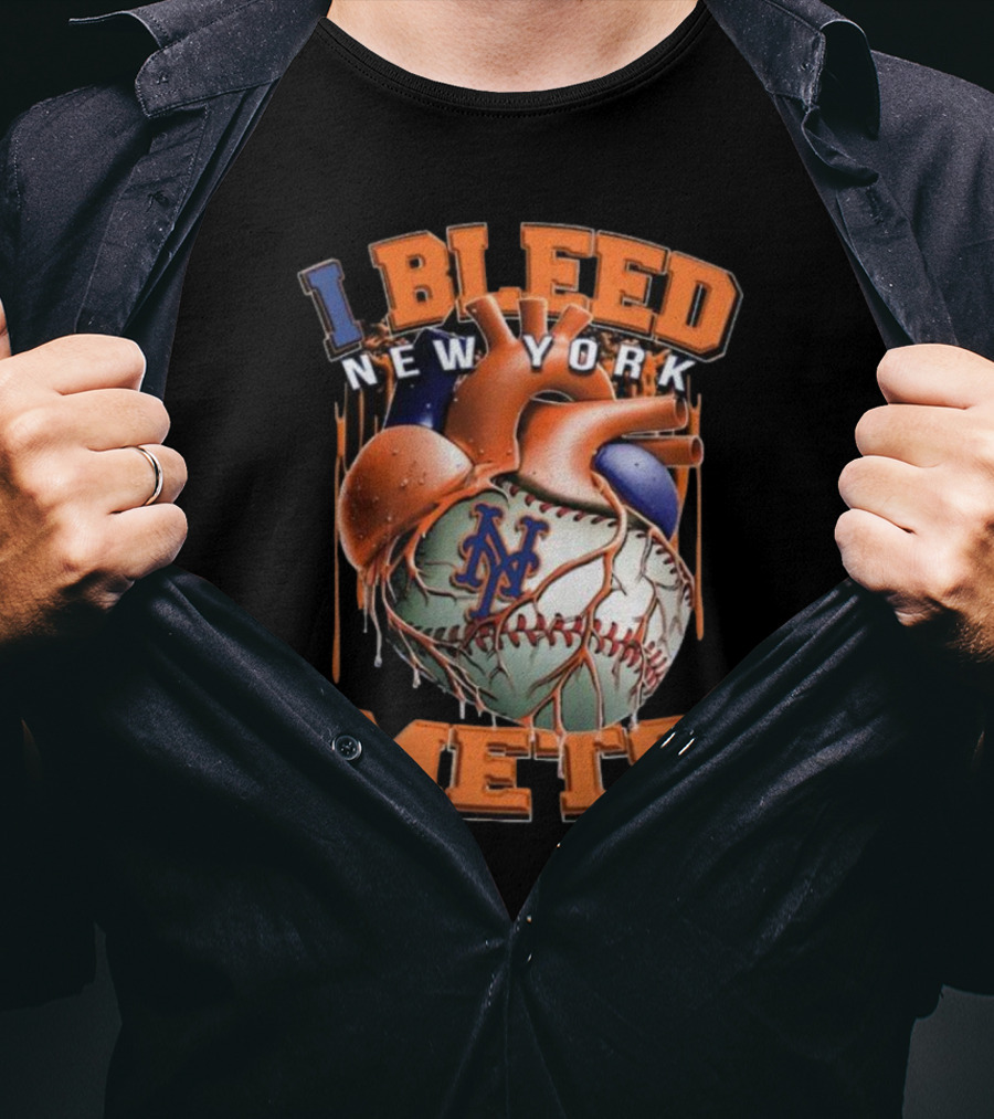 I Bleed New York Mets Heart T-Shirt