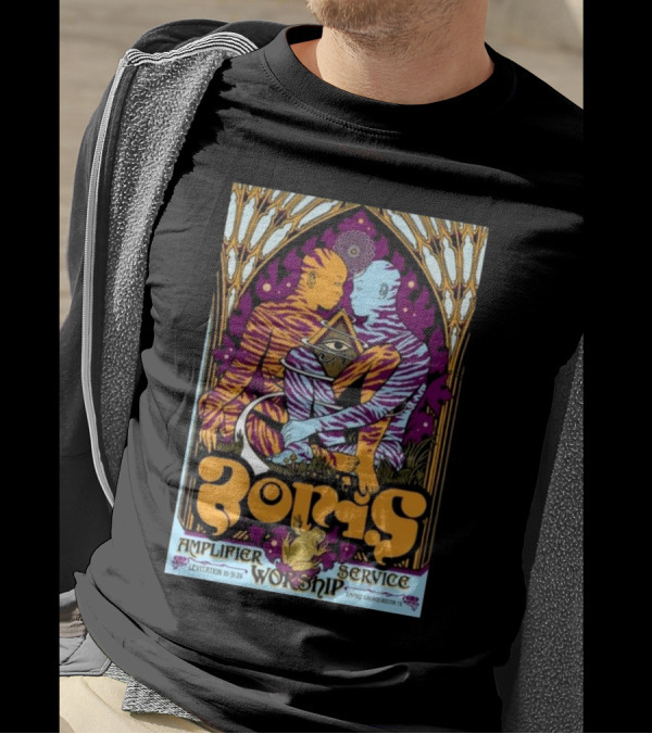 Borisheavyrocks Amplifier Worship Service Oct 31 2024 Empire Garage Austin TX T-Shirt