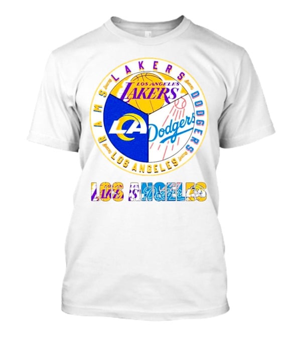 Los Angeles Rams Lakers Dodgers Circle Mashup T-Shirt
