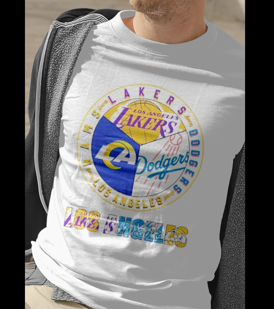 Los Angeles Rams Lakers Dodgers Circle Mashup T-Shirt