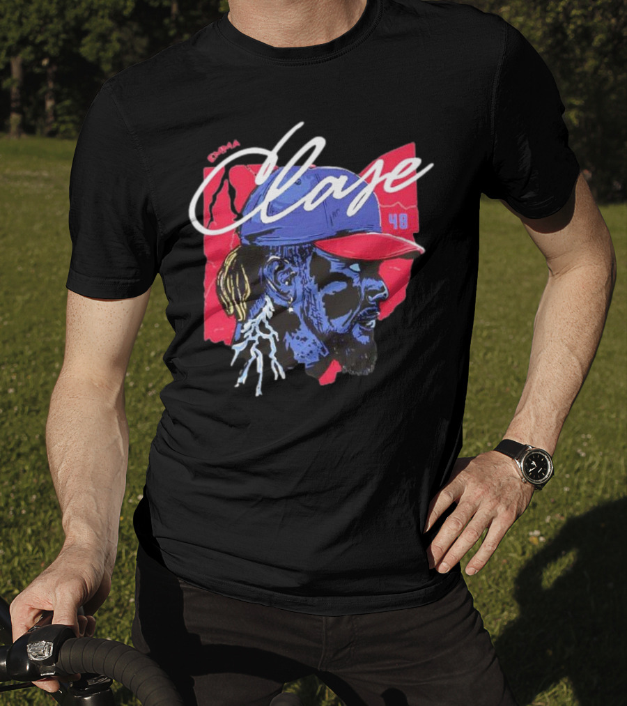 Emmanuel Clase Cleveland Guardians 48 Lightning Signature T-Shirt