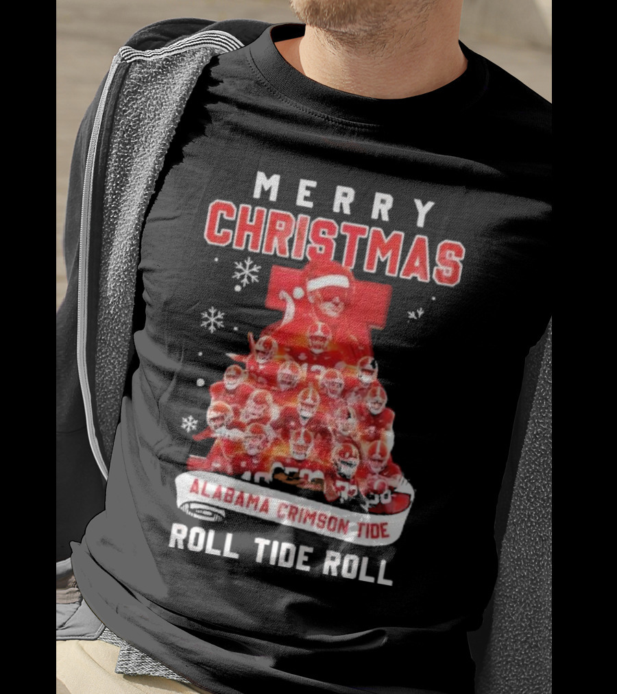 Merry Christmas Alabama Crimson Tide Roll Tide Roll T-Shirt