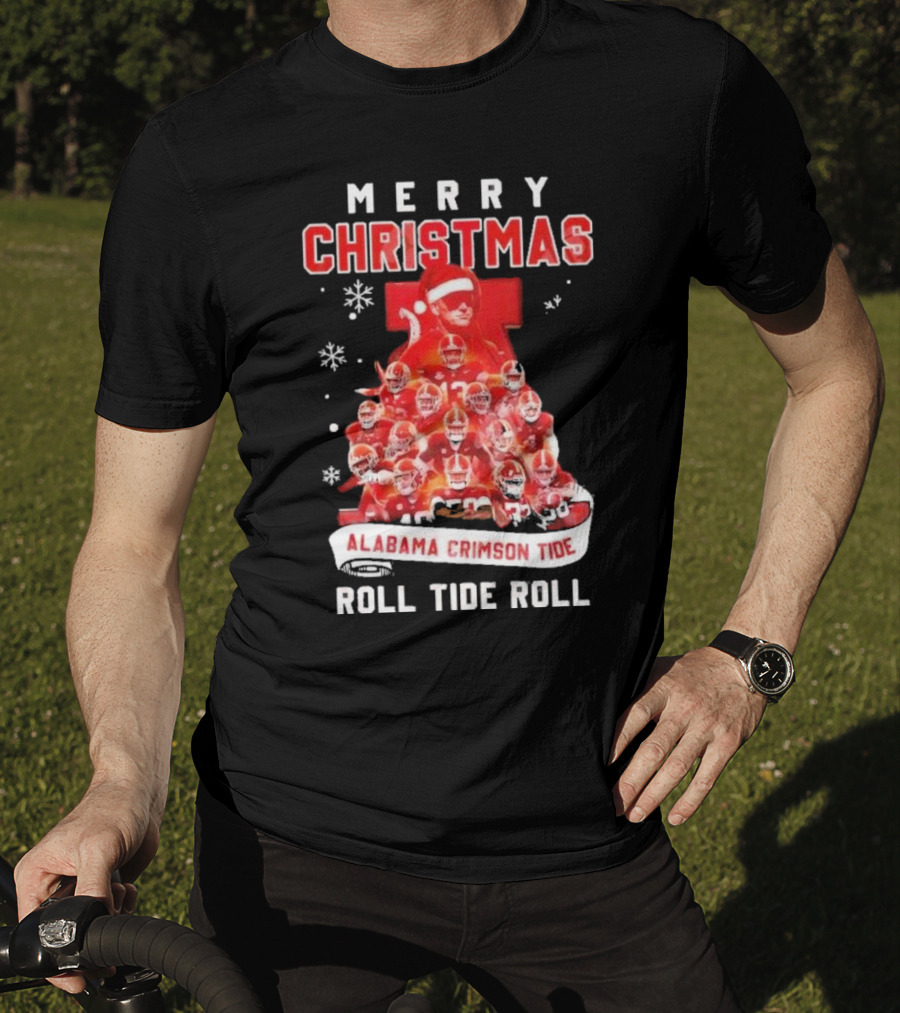 Merry Christmas Alabama Crimson Tide Roll Tide Roll T-Shirt