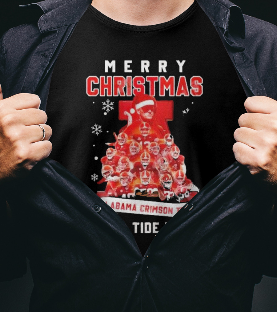 Merry Christmas Alabama Crimson Tide Roll Tide Roll T-Shirt
