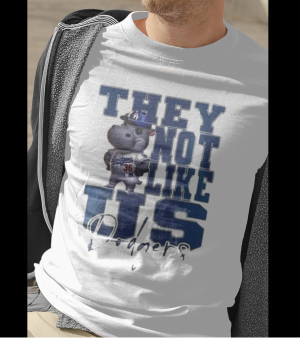 THEY NOT LIKE US Dodgers Moo Deng X Los Angeles Dodgers T-Shirt
