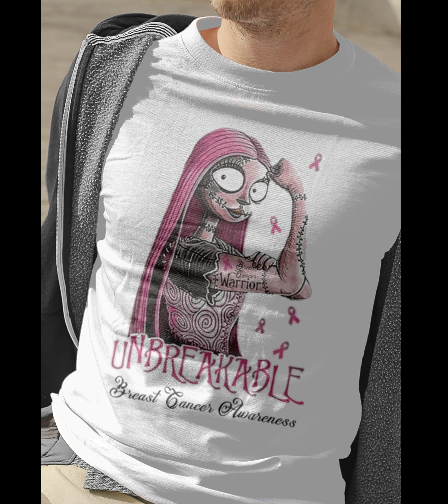 The Nightmare Before Christmas Sally Unbreakable Breast Cancer Awareness Warrior T-Shirt
