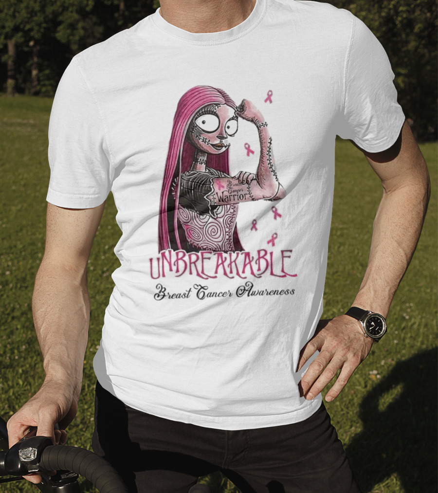 The Nightmare Before Christmas Sally Unbreakable Breast Cancer Awareness Warrior T-Shirt