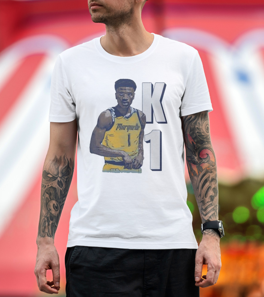 K1 Kameron Jones Marquette Golden Eagles Basketball Cartoon Player T-Shirt