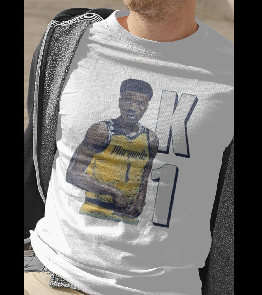K1 Kameron Jones Marquette Golden Eagles Basketball Cartoon Player T-Shirt