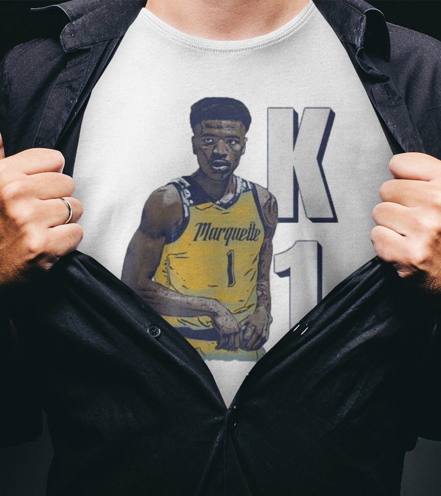 K1 Kameron Jones Marquette Golden Eagles Basketball Cartoon Player T-Shirt