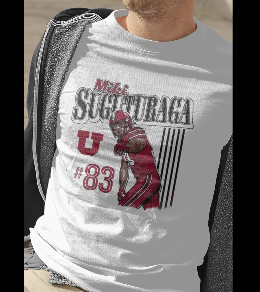 Miki Suguturaga Utah Utes #83 Football Cartoon Player T-Shirt