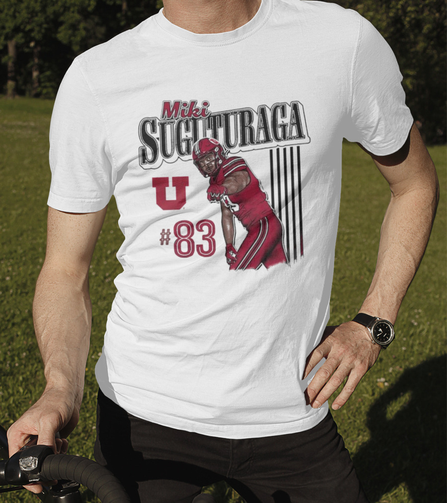 Miki Suguturaga Utah Utes #83 Football Cartoon Player T-Shirt
