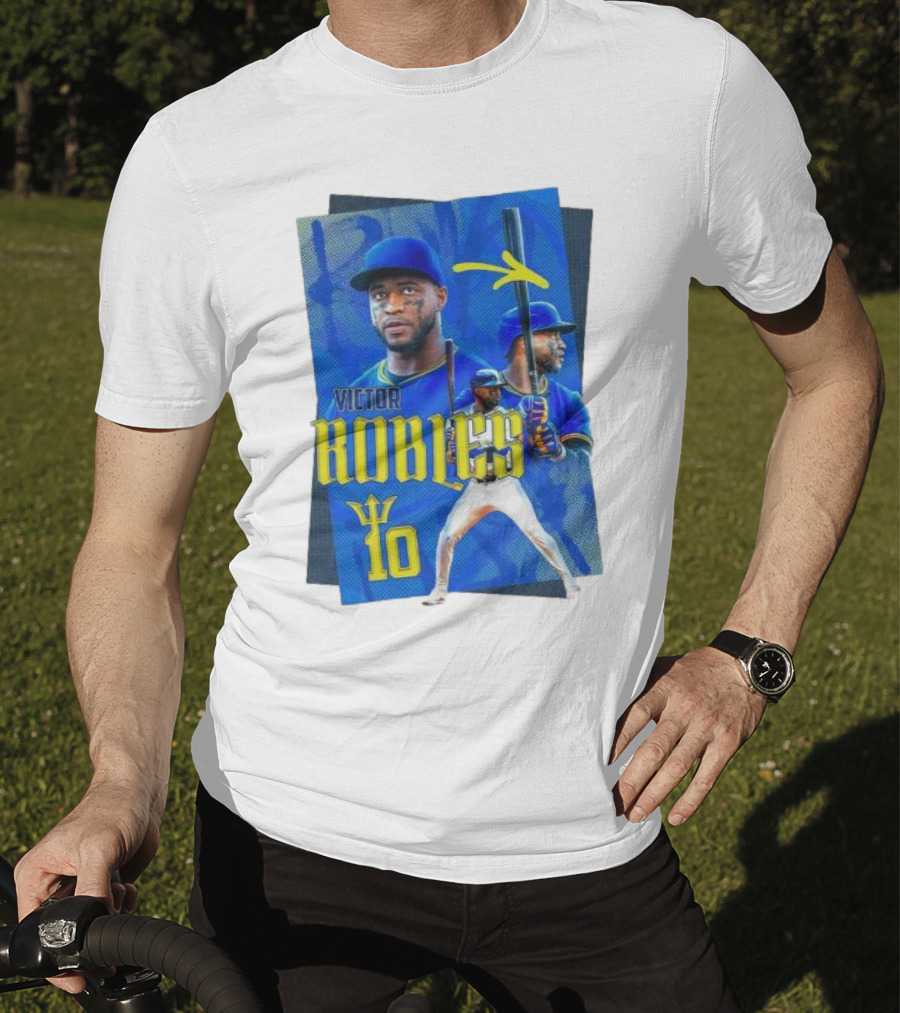 Victor Robles Baseball Player Blue And Yellow T-Shirt