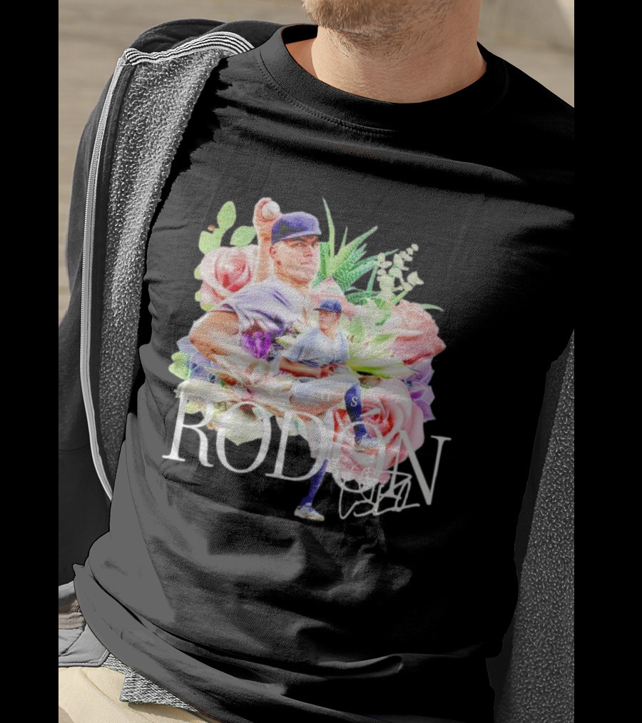 Carlos Rodón New York Yankees Floral Signature Baseball T-Shirt