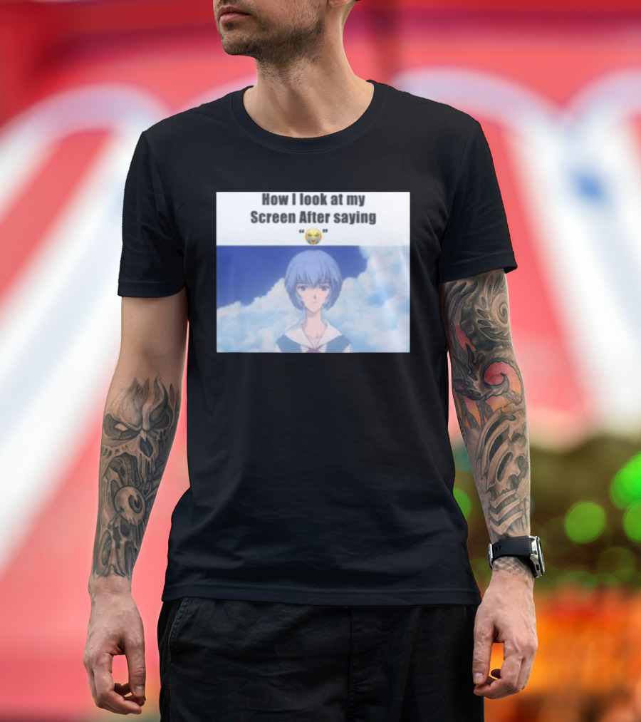 Goofy Ahh Tees Store How I Look At My Screen After Saying 😭 Anime Meme T-Shirt