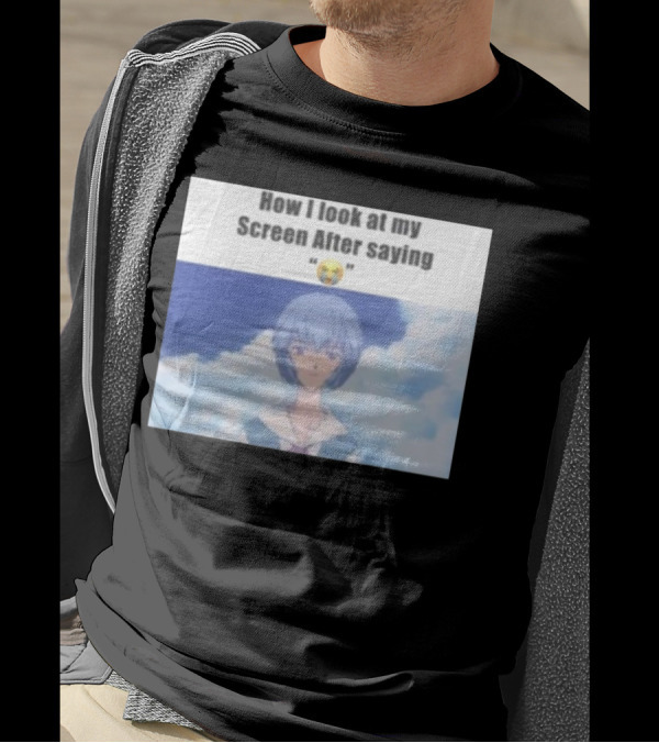 Goofy Ahh Tees Store How I Look At My Screen After Saying 😭 Anime Meme T-Shirt