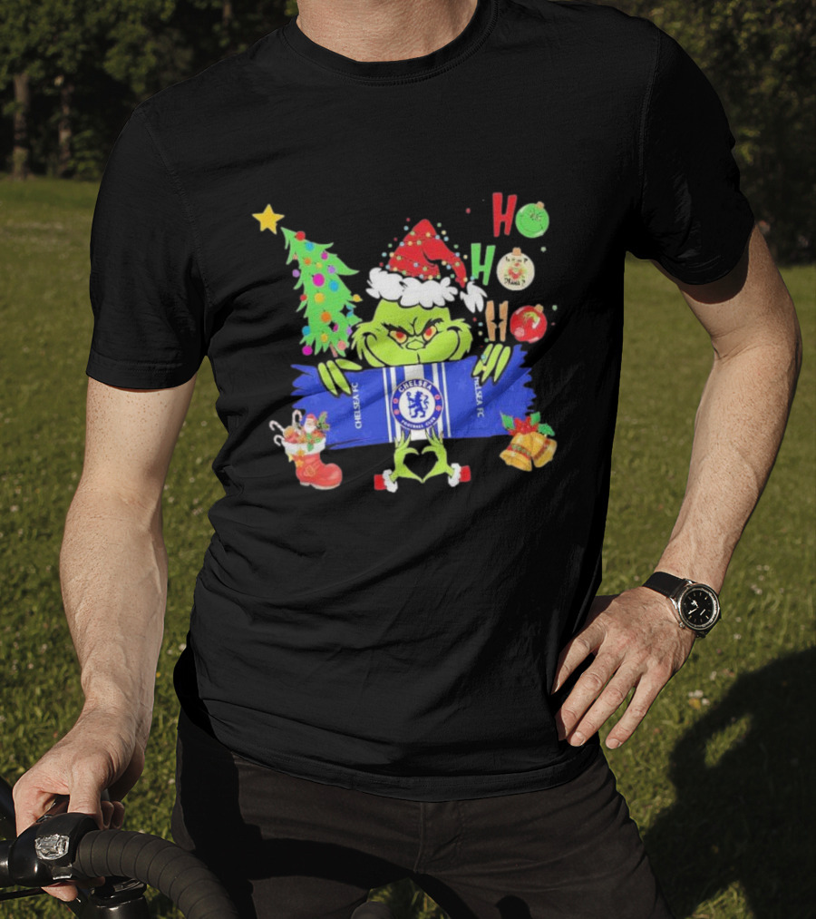 Grinch Ho Ho Ho Chelsea FC Christmas Festive Football Fun T-Shirt