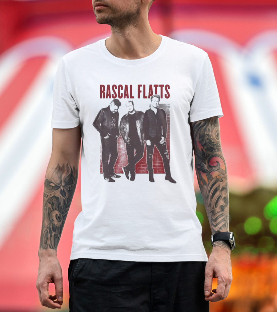 Rascal Flatts Band Photo Brick Wall Background T-Shirt