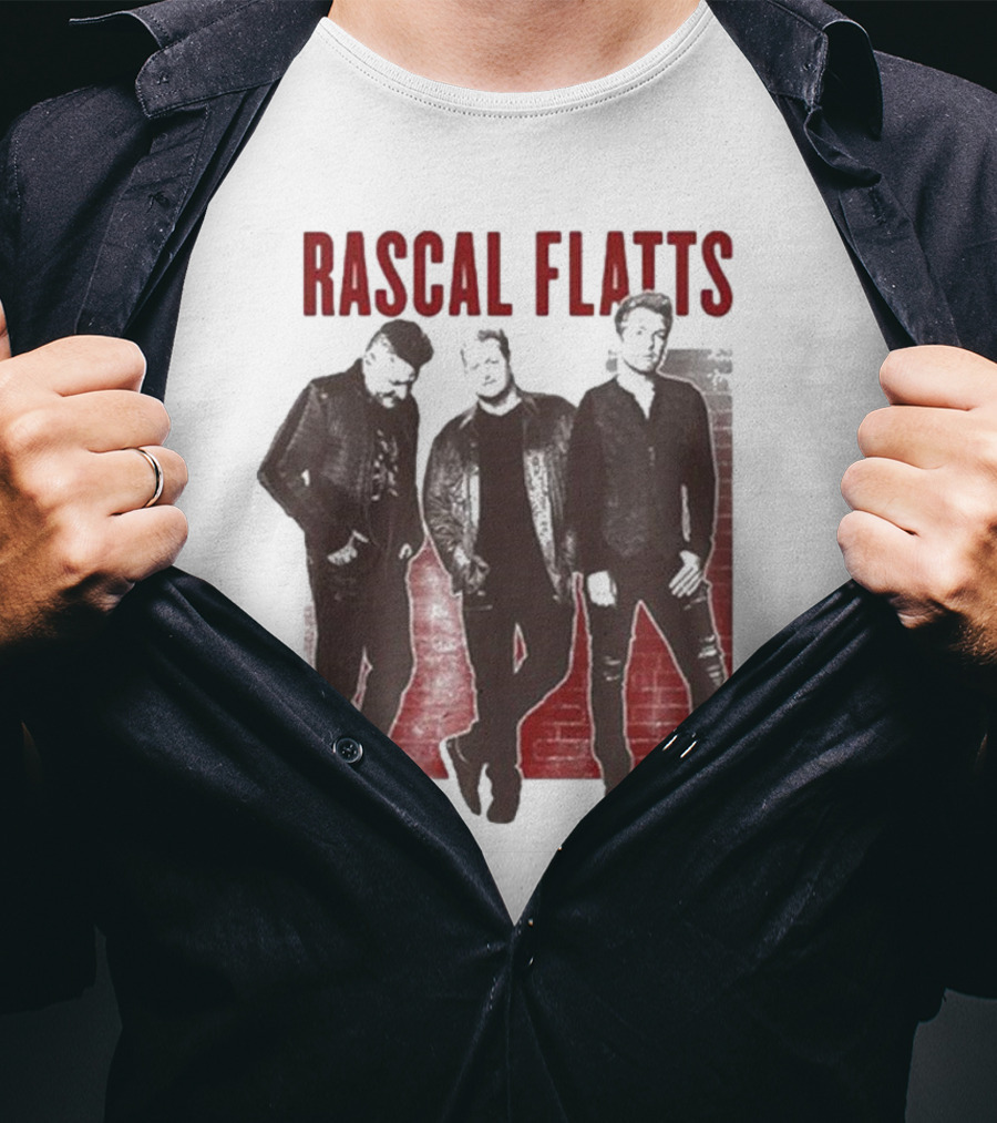 Rascal Flatts Band Photo Brick Wall Background T-Shirt