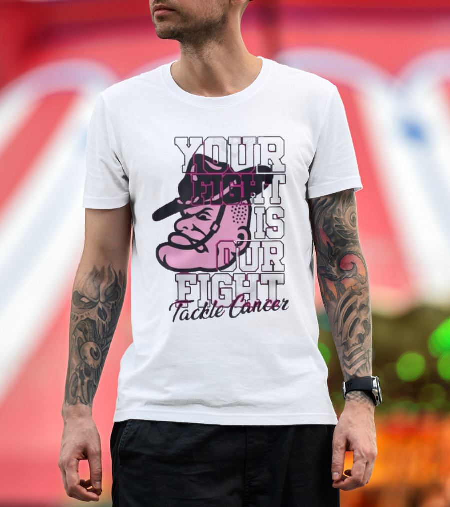 Texas A&M Aggies Your Fight Is Our Fight Tackle Cancer Vintage Football Helmet T-Shirt
