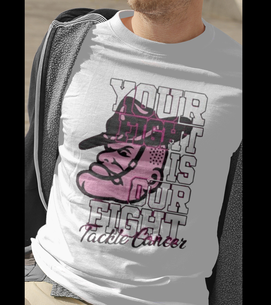 Texas A&M Aggies Your Fight Is Our Fight Tackle Cancer Vintage Football Helmet T-Shirt