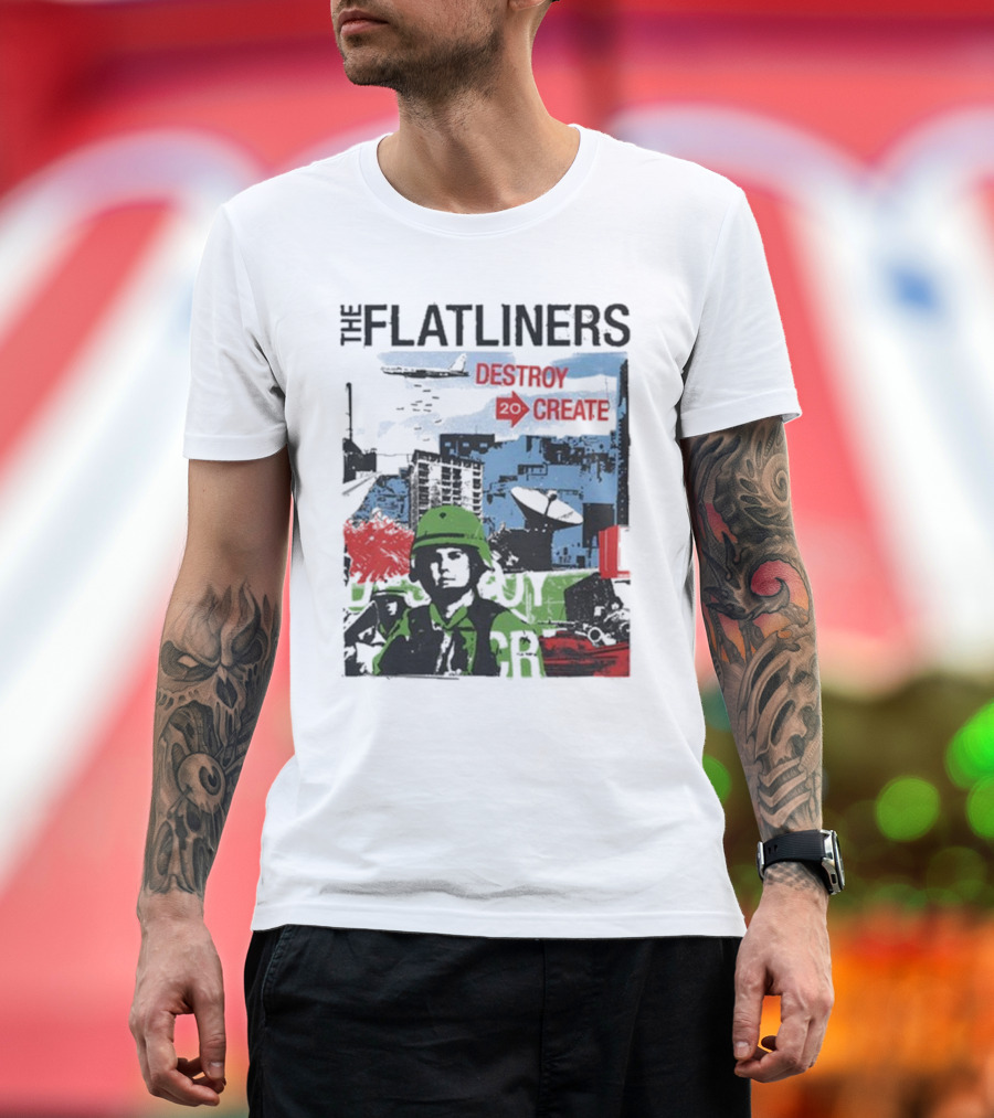 The Flatliners Destroy 20 Create Album Cover Soldier and Cityscape T-Shirt