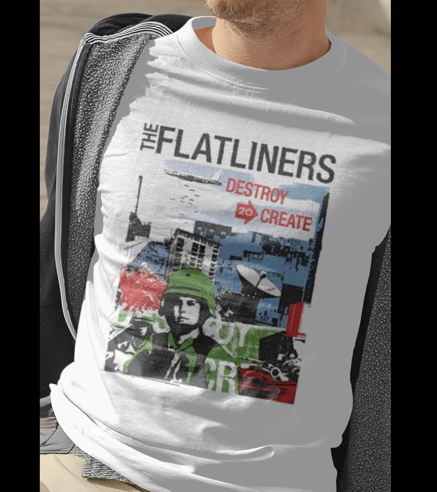 The Flatliners Destroy 20 Create Album Cover Soldier And Cityscape T-Shirt