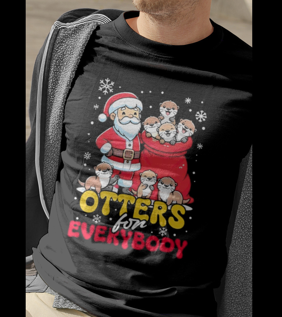 Otters For Everybody Santa Claus Christmas T-Shirt