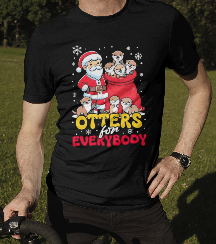 Otters For Everybody Santa Claus Christmas T-Shirt