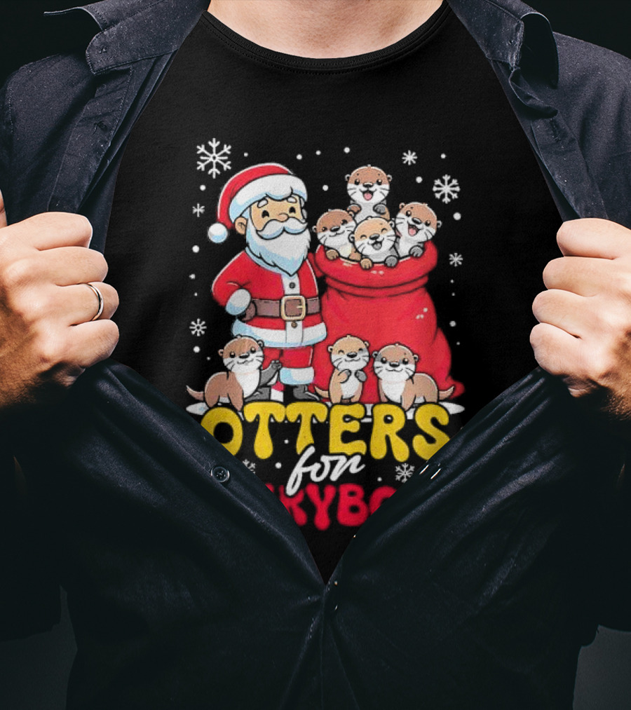Otters For Everybody Santa Claus Christmas T-Shirt