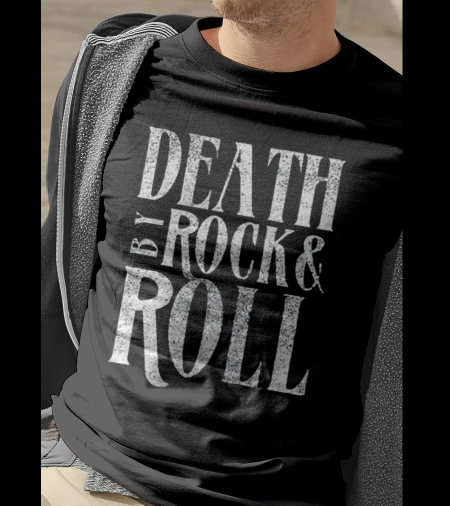 Death By Rock And Roll Rock-Inspired Music Statement Tee Shirt Print T-Shirt
