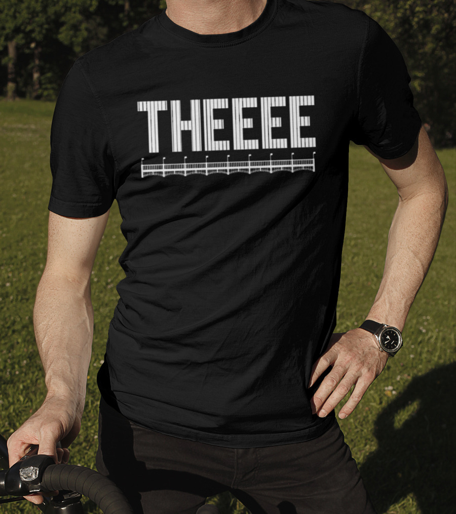 New York Baseball Theeeeeee Stadium Gates Pinstripe T-Shirt