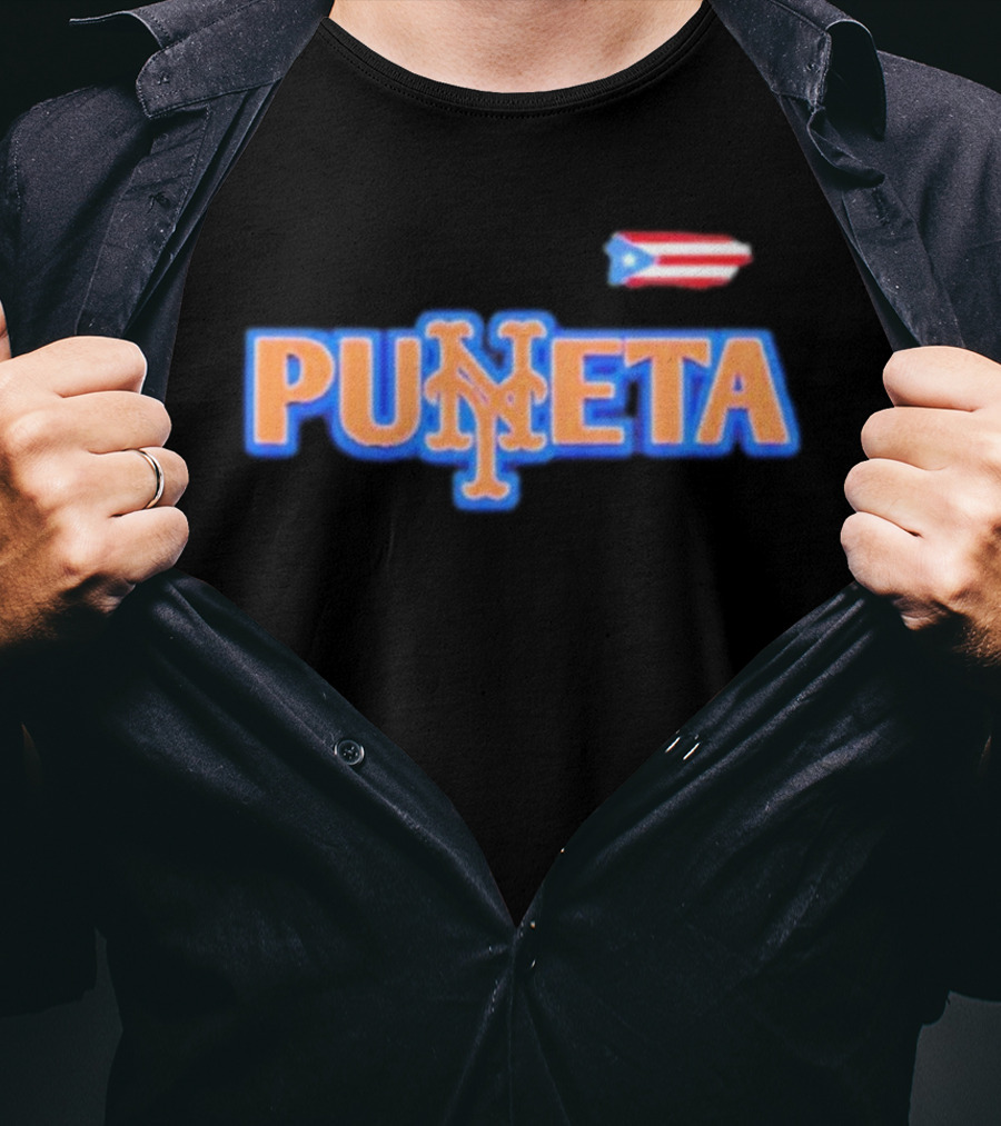 New York Mets Puñeta Puerto Rico Flag T-Shirt
