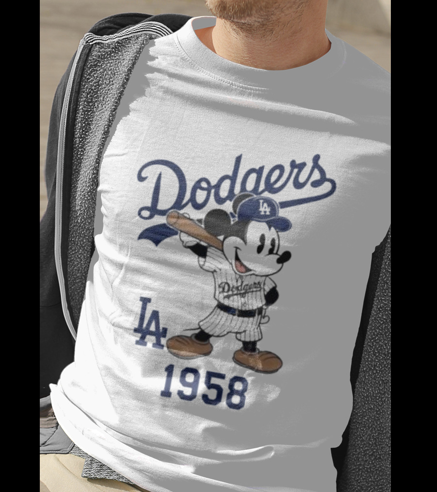 Mickey Mouse Los Angeles Dodgers 1958 LA Baseball T-Shirt