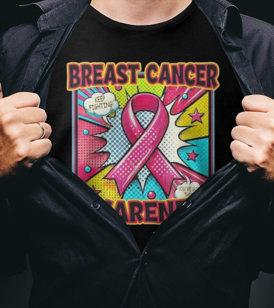 Breast Cancer Awareness Keep Fighting Pink Ribbon You've Got This Vintage Pop T-Shirt