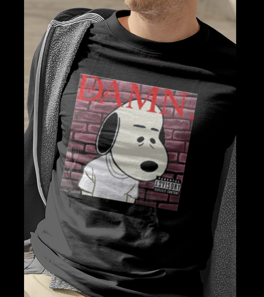 Damn. Snoopy Parental Advisory Brick Wall T-Shirt