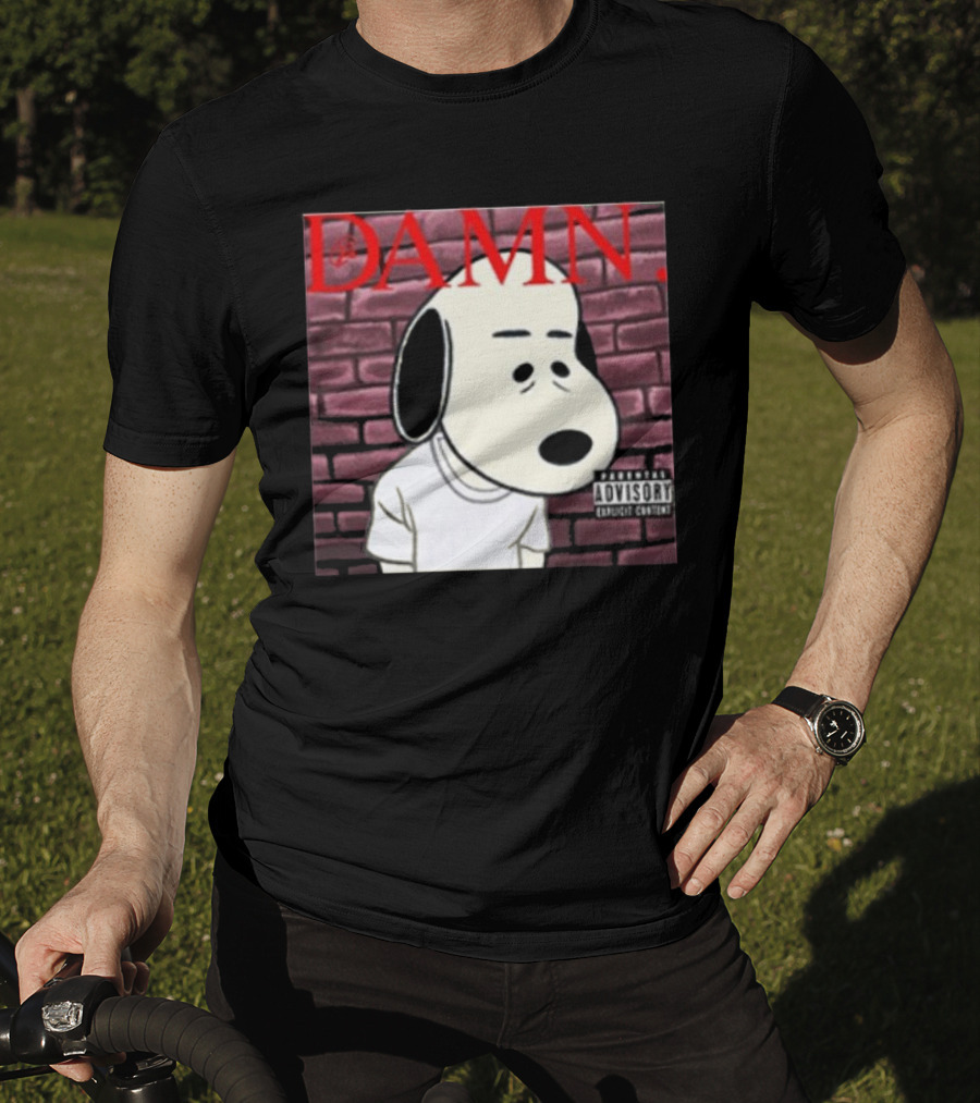 Damn. Snoopy Parental Advisory Brick Wall T-Shirt